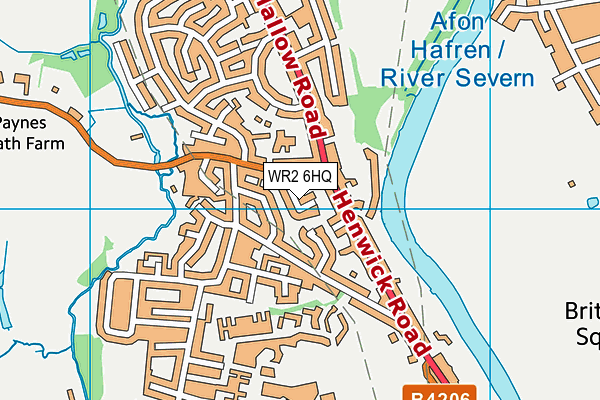 WR2 6HQ map - OS VectorMap District (Ordnance Survey)