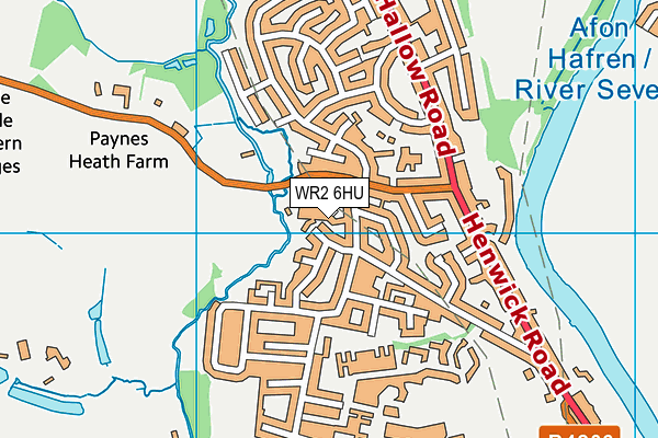 WR2 6HU map - OS VectorMap District (Ordnance Survey)
