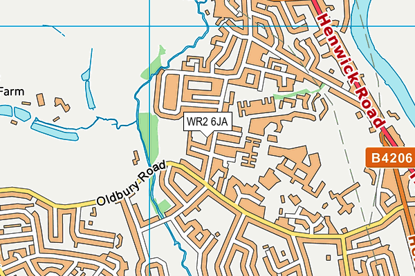 WR2 6JA map - OS VectorMap District (Ordnance Survey)