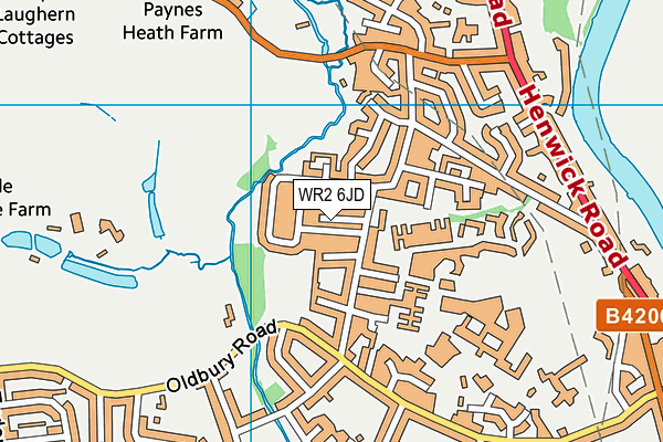 WR2 6JD map - OS VectorMap District (Ordnance Survey)
