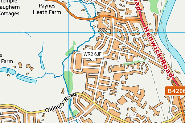 WR2 6JF map - OS VectorMap District (Ordnance Survey)