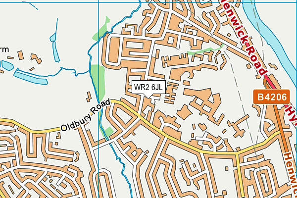 WR2 6JL map - OS VectorMap District (Ordnance Survey)