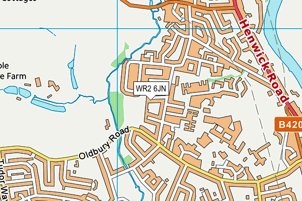 WR2 6JN map - OS VectorMap District (Ordnance Survey)