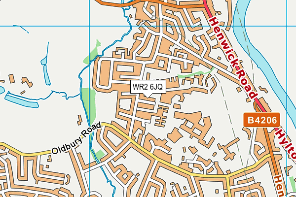 WR2 6JQ map - OS VectorMap District (Ordnance Survey)
