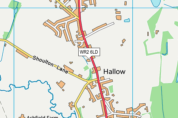 Hallow CofE Primary School map (WR2 6LD) - OS VectorMap District (Ordnance Survey)