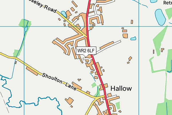 WR2 6LF map - OS VectorMap District (Ordnance Survey)