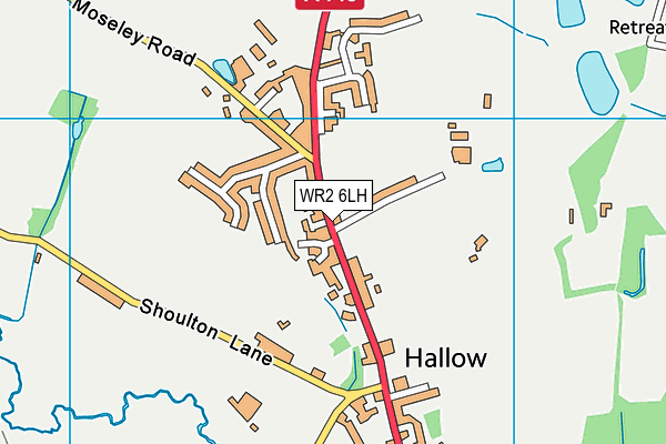 WR2 6LH map - OS VectorMap District (Ordnance Survey)