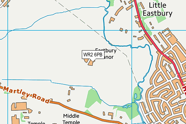 WR2 6PB map - OS VectorMap District (Ordnance Survey)