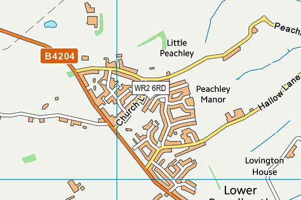 WR2 6RD map - OS VectorMap District (Ordnance Survey)