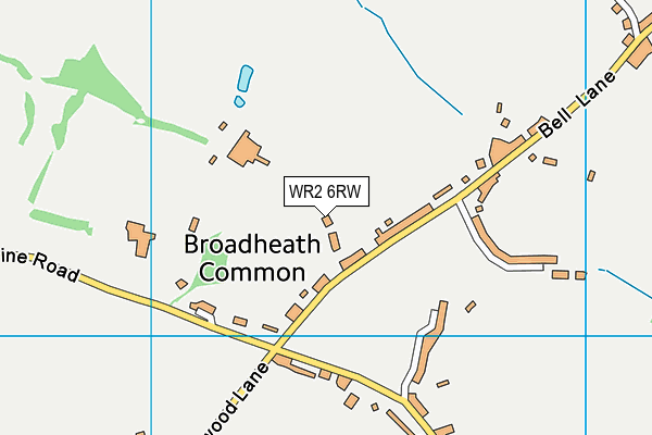 WR2 6RW map - OS VectorMap District (Ordnance Survey)