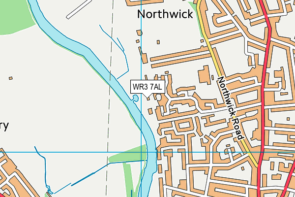 WR3 7AL map - OS VectorMap District (Ordnance Survey)