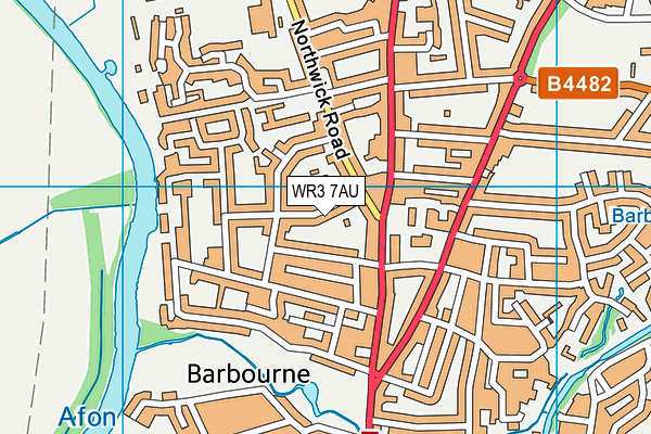 WR3 7AU map - OS VectorMap District (Ordnance Survey)