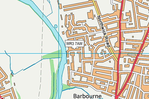 WR3 7AW map - OS VectorMap District (Ordnance Survey)