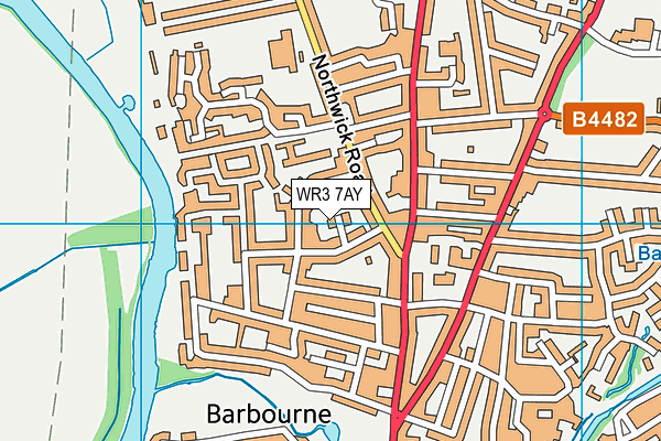 WR3 7AY map - OS VectorMap District (Ordnance Survey)