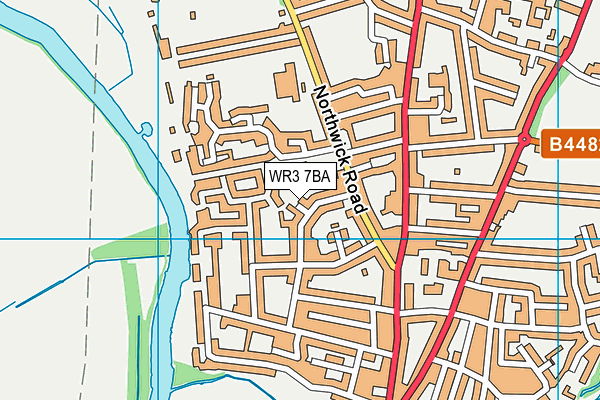 WR3 7BA map - OS VectorMap District (Ordnance Survey)