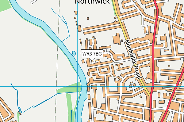 WR3 7BG map - OS VectorMap District (Ordnance Survey)