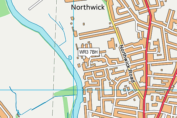 WR3 7BH map - OS VectorMap District (Ordnance Survey)