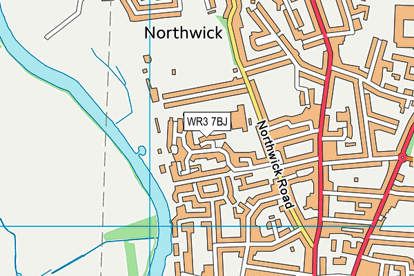 WR3 7BJ map - OS VectorMap District (Ordnance Survey)