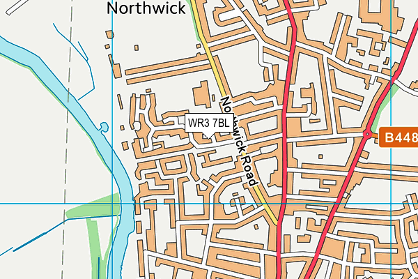 WR3 7BL map - OS VectorMap District (Ordnance Survey)