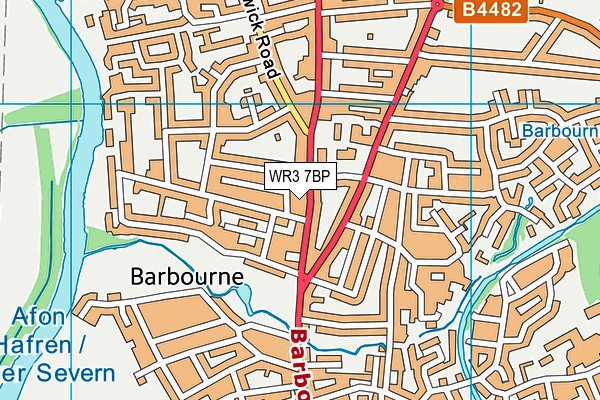 WR3 7BP map - OS VectorMap District (Ordnance Survey)