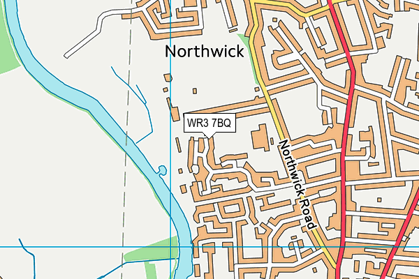 WR3 7BQ map - OS VectorMap District (Ordnance Survey)
