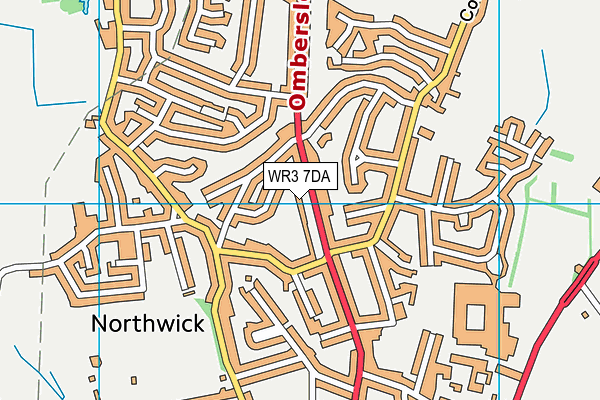 WR3 7DA map - OS VectorMap District (Ordnance Survey)