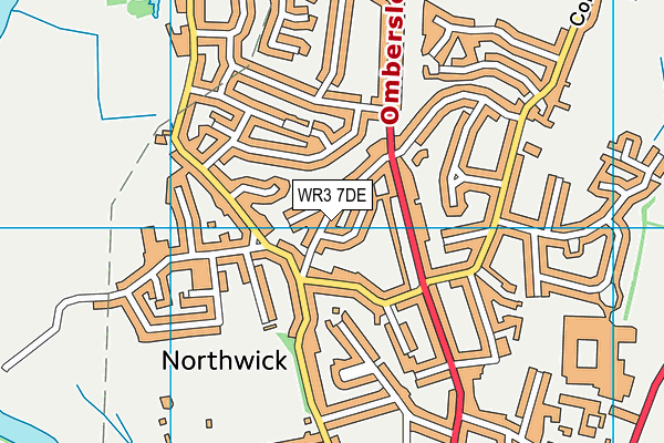 WR3 7DE map - OS VectorMap District (Ordnance Survey)