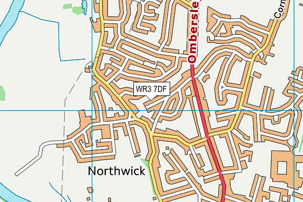 WR3 7DF map - OS VectorMap District (Ordnance Survey)