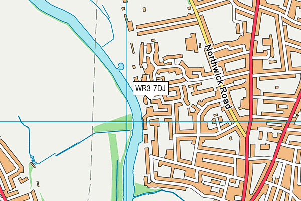 WR3 7DJ map - OS VectorMap District (Ordnance Survey)