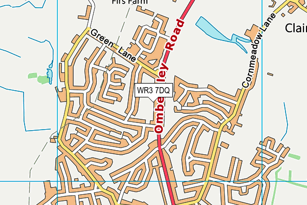 WR3 7DQ map - OS VectorMap District (Ordnance Survey)