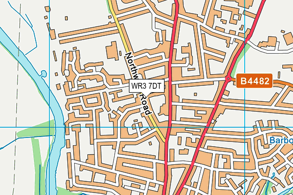 WR3 7DT map - OS VectorMap District (Ordnance Survey)