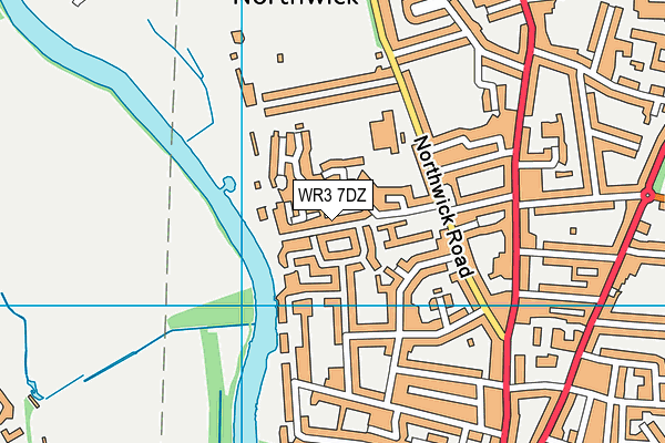 WR3 7DZ map - OS VectorMap District (Ordnance Survey)