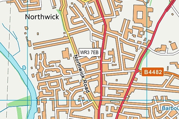WR3 7EB map - OS VectorMap District (Ordnance Survey)