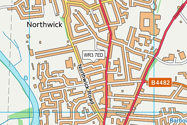WR3 7ED map - OS VectorMap District (Ordnance Survey)