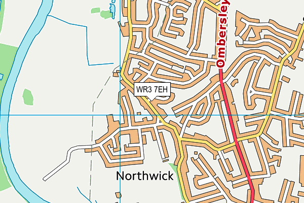 WR3 7EH map - OS VectorMap District (Ordnance Survey)