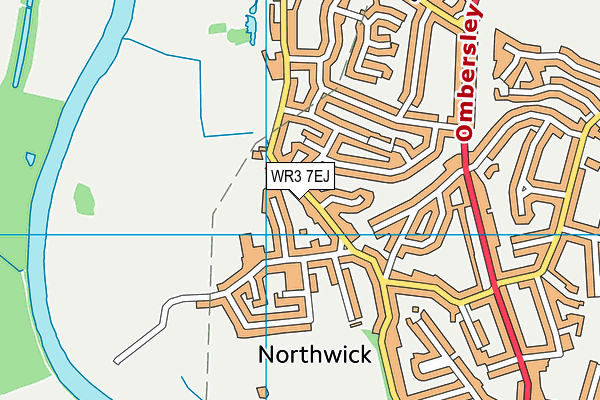 WR3 7EJ map - OS VectorMap District (Ordnance Survey)
