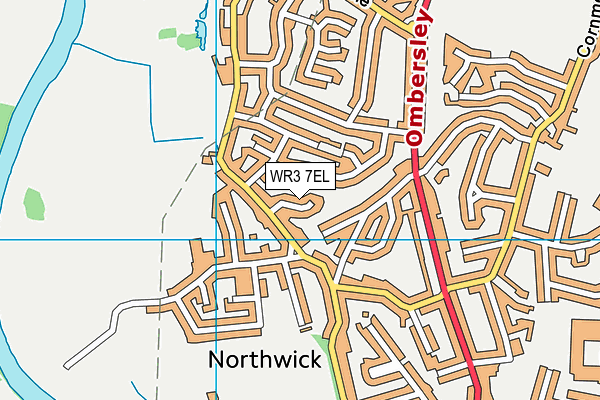 WR3 7EL map - OS VectorMap District (Ordnance Survey)
