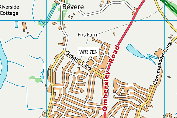 WR3 7EN map - OS VectorMap District (Ordnance Survey)