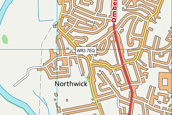 WR3 7EQ map - OS VectorMap District (Ordnance Survey)