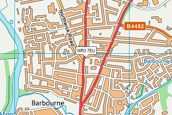 WR3 7EU map - OS VectorMap District (Ordnance Survey)