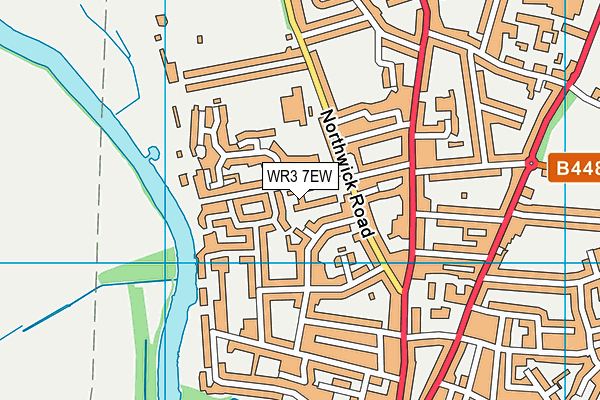 WR3 7EW map - OS VectorMap District (Ordnance Survey)