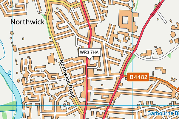 WR3 7HA map - OS VectorMap District (Ordnance Survey)