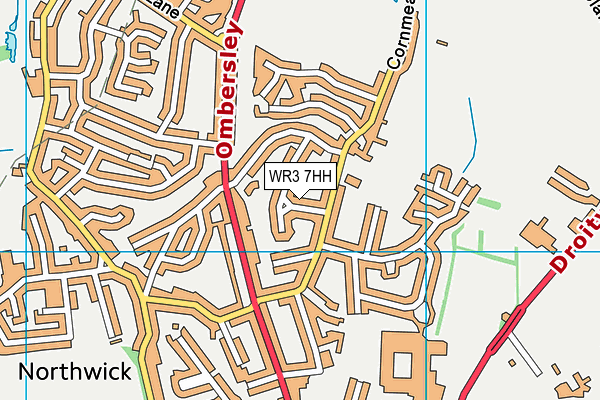 WR3 7HH map - OS VectorMap District (Ordnance Survey)