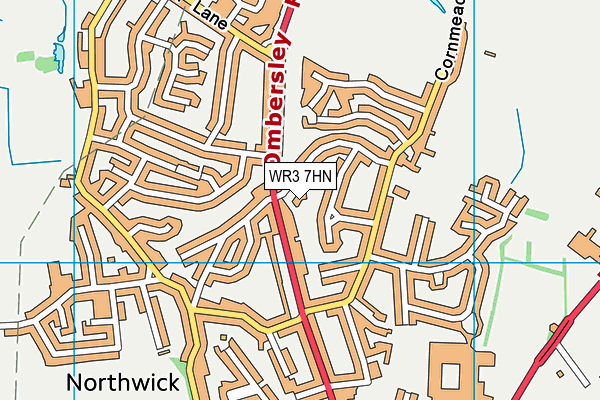 WR3 7HN map - OS VectorMap District (Ordnance Survey)