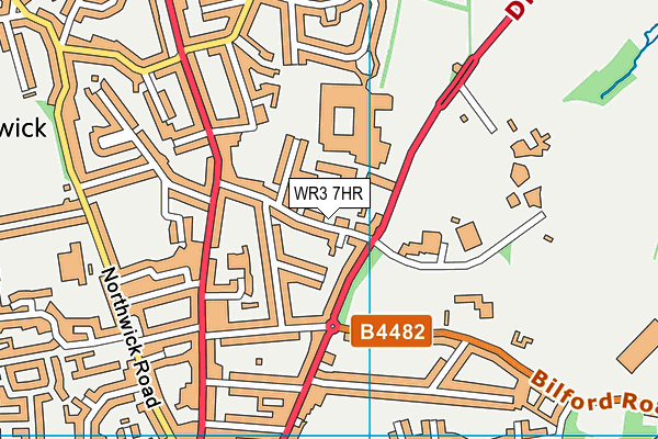 WR3 7HR map - OS VectorMap District (Ordnance Survey)