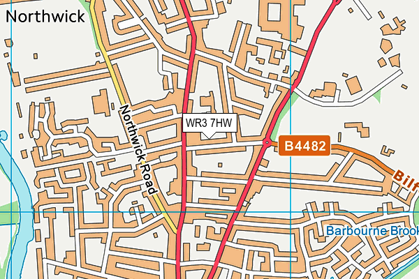 WR3 7HW map - OS VectorMap District (Ordnance Survey)
