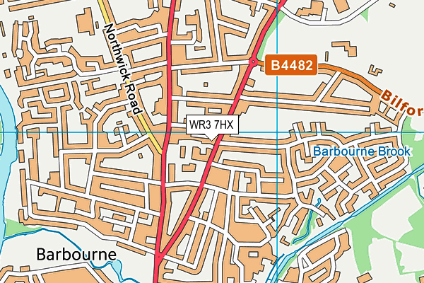 WR3 7HX map - OS VectorMap District (Ordnance Survey)