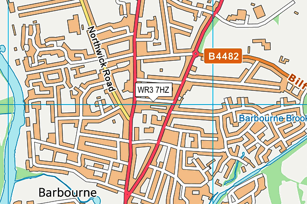 WR3 7HZ map - OS VectorMap District (Ordnance Survey)
