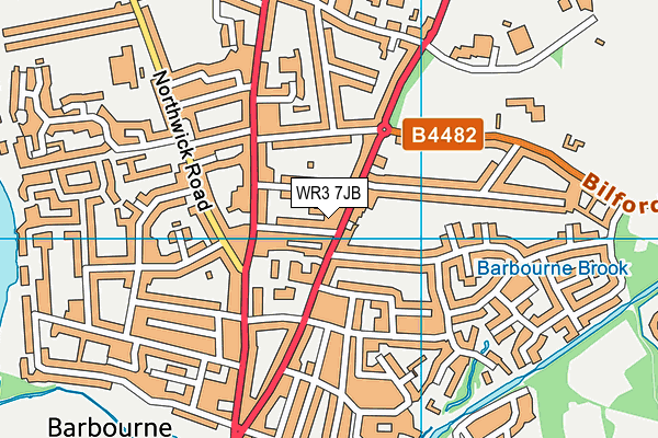 WR3 7JB map - OS VectorMap District (Ordnance Survey)