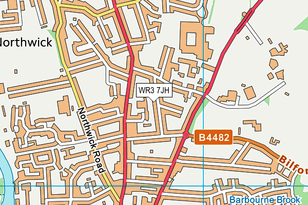 WR3 7JH map - OS VectorMap District (Ordnance Survey)